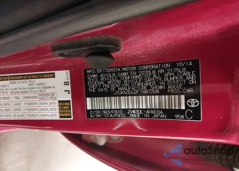 2015 Toyota Prius Three from USA, damaged, VIN JTDKN3DU2F1887208